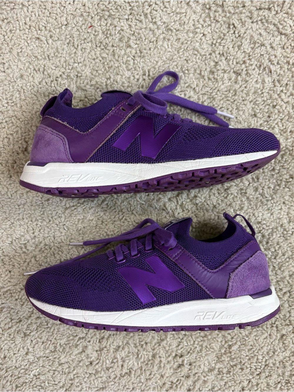 Women's NEW BALANCE Purple 247 Engineered Mesh RUNNING Shoes SNEAKERS  7 - Picture 4 of 7